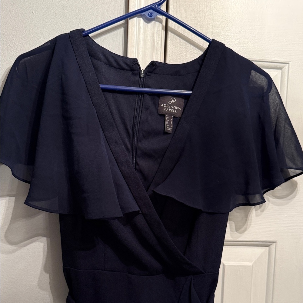 Adrianna Papell Navy Wrap Dress